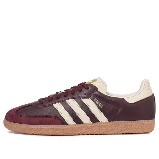 adidas Samba OG Maroon Gold Metallic (Women's)