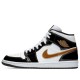 (Special Price)  Jordan 1 Mid Patent Black White Gold