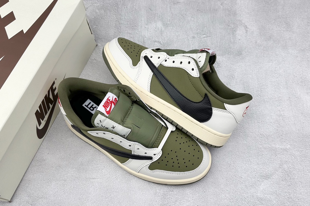 (70%-75% ARR)  Jordan 1 Retro Low OG SP Travis Scott Medium Olive DM7866-200