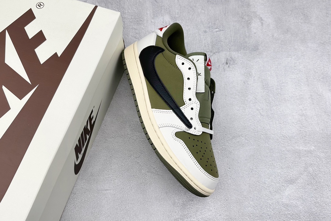 (70%-75% ARR)  Jordan 1 Retro Low OG SP Travis Scott Medium Olive DM7866-200