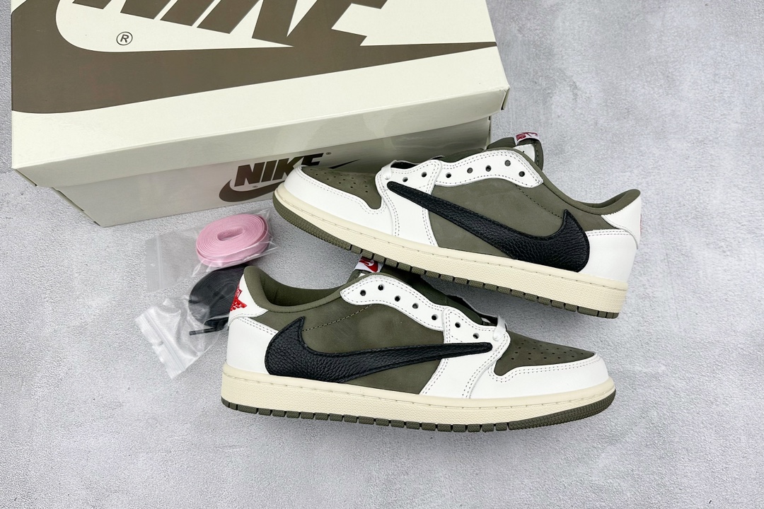 (70%-75% ARR)  Jordan 1 Retro Low OG SP Travis Scott Medium Olive DM7866-200