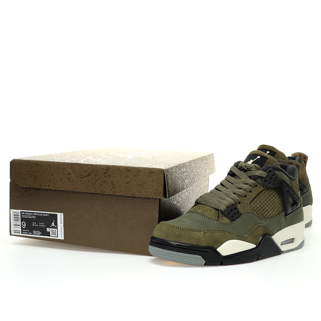 (75%-80% ARR)  Jordan 4 Retro SE Craft Medium Olive FB9927-200