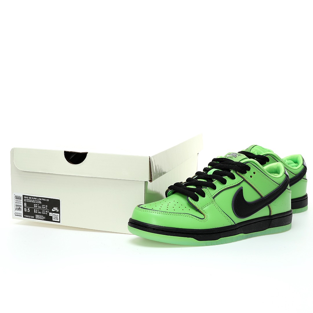 (75% ARR about) Nike SB Dunk Low The Powerpuff Girls Buttercup FZ8319-300