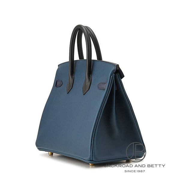 Birkin25 Tricolore Noir Blue De Presse Blue Indigo